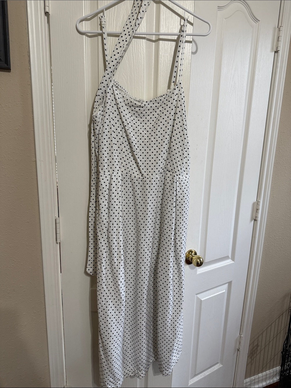 kate spade White Midi Dress with Black Polka Dots
